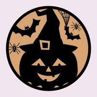 halloween, ronde teken, vintage, laser snee, vecrtor vector