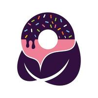 donuts blad logo ontwerp vector sjabloon.