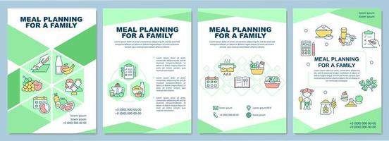 maaltijdplanning voor familiebrochuresjabloon vector