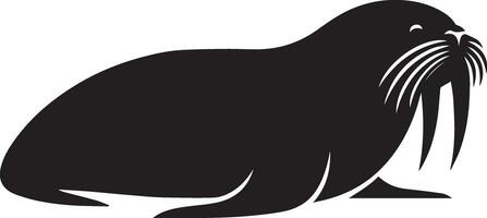 minimaal walrus vector silhouet zwart kleur wit achtergrond 2