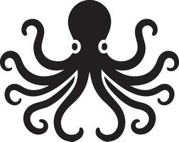 minimaal Octopus dier vector silhouet zwart kleur wit achtergrond 10