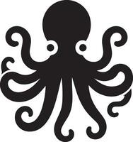 minimaal Octopus dier vector silhouet zwart kleur wit achtergrond 13