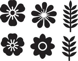 bloem icoon vector kunst illustratie zwart kleur 15