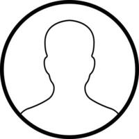gebruiker profiel, persoon icoon Aan lijn geïsoleerd in geschikt voor sociaal media Mens profielen, schermbeveiliging beeltenis mannetje gezicht silhouetten vector voor apps website