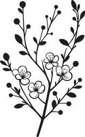 minimaal bloeiend bloemen Afdeling silhouet vector illustratie, wit achtergrond 23