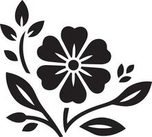 minimaal bloem icoon vector silhouet zwart kleur wit achtergrond 3
