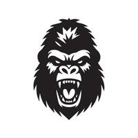 boos gorilla logo - gorilla icoon, vector illustratie