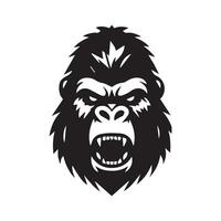 boos gorilla logo - gorilla icoon, vector illustratie