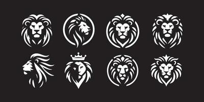 leeuw logo set. premium designcollectie. vector illustratie