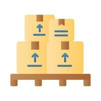 dozen Aan een pallet, vector van logistiek verzameling, lading dozen pallet icoon