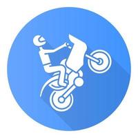 motorrijden blauw plat ontwerp lange schaduw glyph icon vector