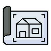 modieus icoon van huis architectuur, geïsoleerd Aan wit achtergrond vector