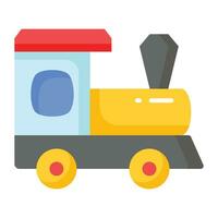 krijgen deze mooi icoon van speelgoed- trein motor in modern stijl, trein speelgoed- vector