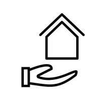 Huis op Hand Vector Icon