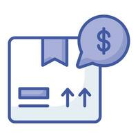 pakket kosten vector ontwerp, levering pakket met dollar teken symboliseert icoon van Verzending kosten