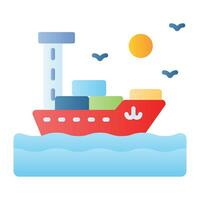 lading schip vector ontwerp, visueel perfect icoon van vracht schip, maritiem schip