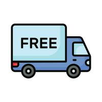 levering bestelwagen, vrij Verzenden, levering vrachtauto vector icoon voor apps en websites