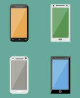 verzameling van modern mobiel telefoons in vlak ontwerp. vector illustratie