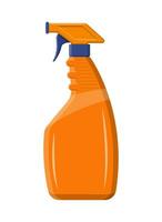 fles met vloeistof wasmiddel. verstuiven fles met schoner. afwassen. plastic fles met dispenser voor schoonmaak producten. vector illustratie in vlak stijl