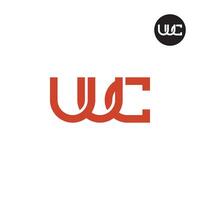 brief uuc monogram logo ontwerp vector