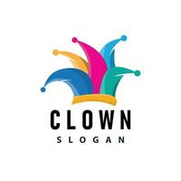 gemakkelijk illustratie sjabloon nar hoed logo minimalistische grappenmaker clown ontwerp vector