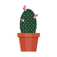 cactus fabriek in bloem pot. decoratie huis fabriek. vector illustratie in vlak stijl