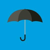 zwart paraplu icoon. vector illustratie in vlak stijl geïsoleerd Aan blauw achtergrond