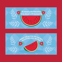 watermeloen Palestina symbool voor vredig land . groente, wit, rood, zwart. vers watermeloen fruit vector