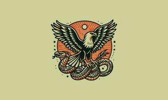 adelaar en slang vector logo ontwerp