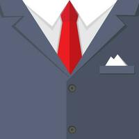 achtergrond van blauw zaken mans pak met rood stropdas en zakdoek. vector illustratie in vlak ontwerp. infographics web ontwerp elementen