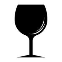 wijn glas zwart icoon geïsoleerd Aan wit achtergrond vector