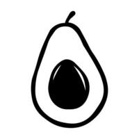 avocado vector zwart icoon geïsoleerd Aan wit achtergrond