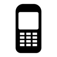 oud knop telefoon zwart icoon geïsoleerd Aan wit achtergrond vector