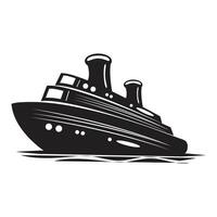 reis schip zwart en wit premie vector illustrator