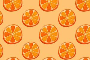 oranje plakjes achtergrond. zomer vitamine vector achtergrond voor papier, omslag, kleding stof, geschenk wrap. tekenfilm vlak stijl