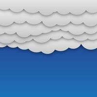 wit papier wolken Bij blauw achtergrond vector illustratie