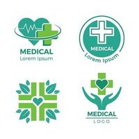 medische logo's geneeskunde apotheek kliniek ziekenhuis kruis plus gezondheidszorg symbolen ontwerpsjabloon vector