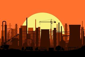 panoramisch industrieel silhouet landschap. vector