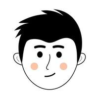 tekening menselijk gezicht van Mens. schattig schets karakter avatar. vector lineair illustratie.