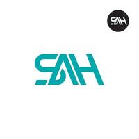 brief sah monogram logo ontwerp vector