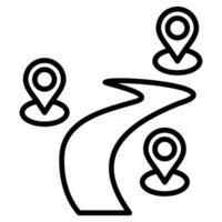 routekaart planning icoon lijn vector illustratie