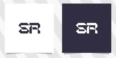 brief sr rs logo ontwerp vector