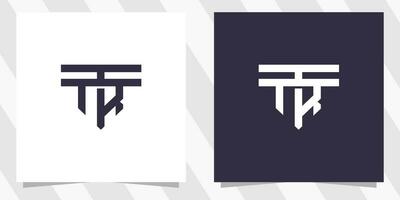 brief rt tr logo ontwerp vector