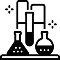 solide icoon voor laboratorium vector