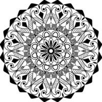 een zwart wit circulaire mandala kunst. gemakkelijk circulaire patroon in het formulier van mandala voor henna, mehndi, tatoeëren, decoratie. decoratief ornament in etnisch oosters stijl. vector