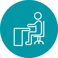 Vector zittend op Bureau pictogram