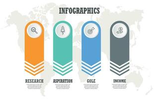 bedrijf infographics. tijdlijn met 4 stappen, opties. vector sjabloon.