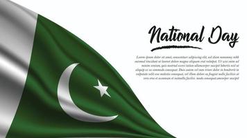 nationale dagbanner met de vlagachtergrond van Pakistan vector