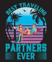 het beste op reis partners ooit vector reizen t-shirt ontwerp voor t overhemd het drukken