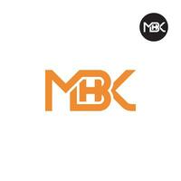 brief mbk monogram logo ontwerp vector